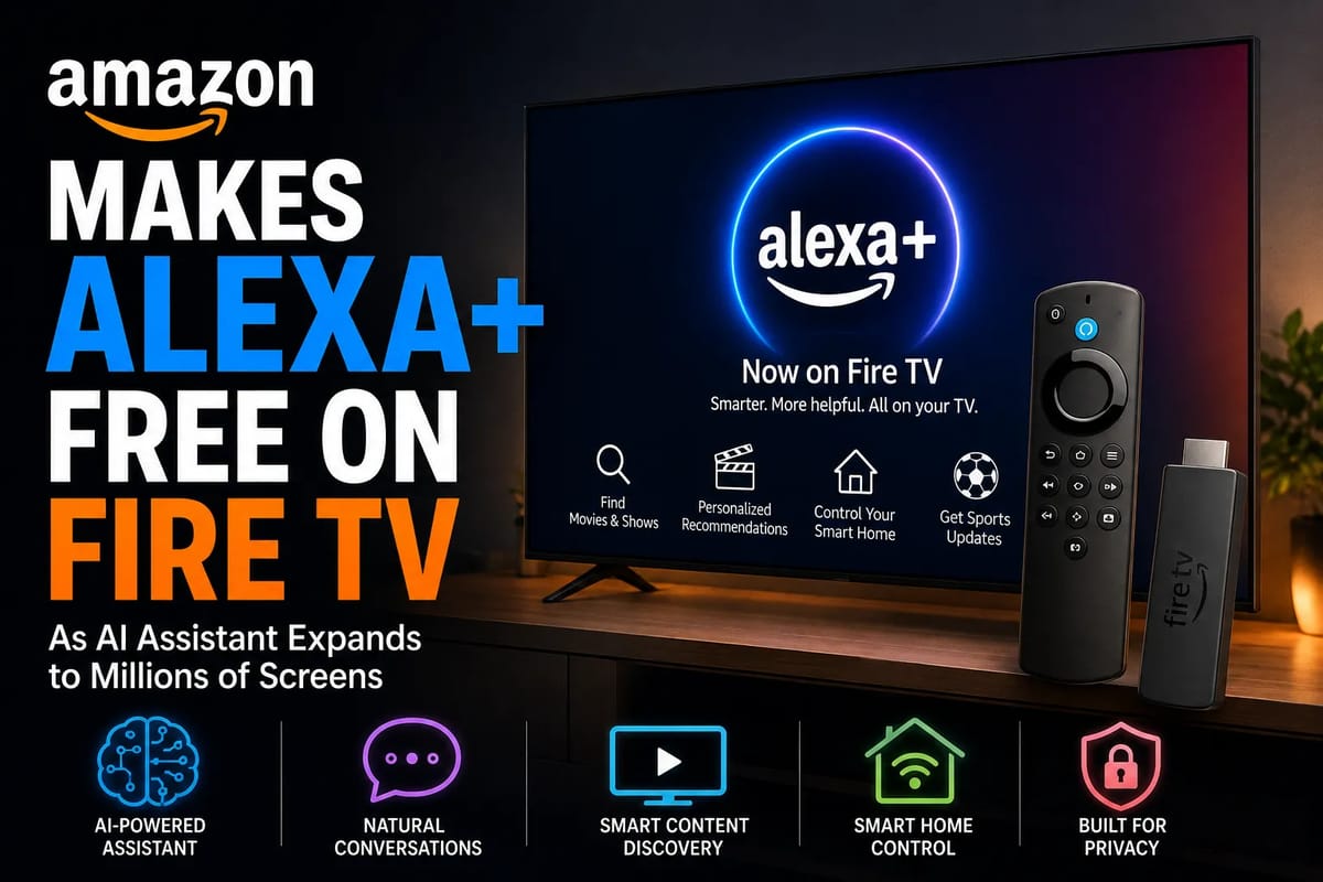 Amazon Makes Alexa+ Free on Fire TV as AI Assistant Expands to Millions of Screens