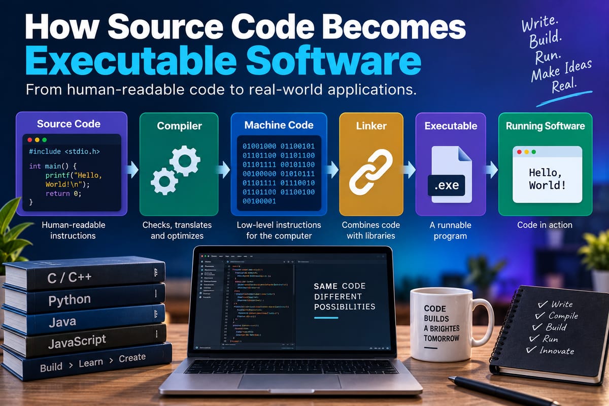 How Source Code Becomes Executable Software