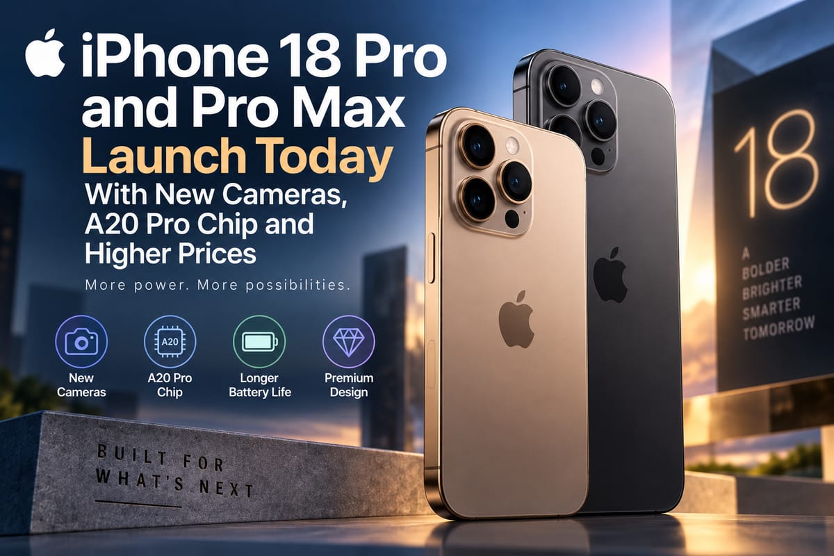 iPhone 18 Pro and Pro Max Launch Today With New Cameras, A20 Pro Chip and Higher Prices
