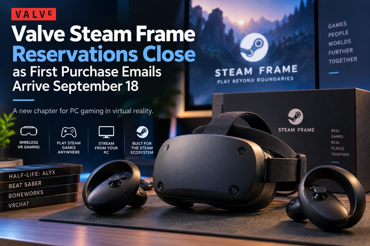 Valve Steam Frame Reservations Close as First Purchase Emails Arrive September 18