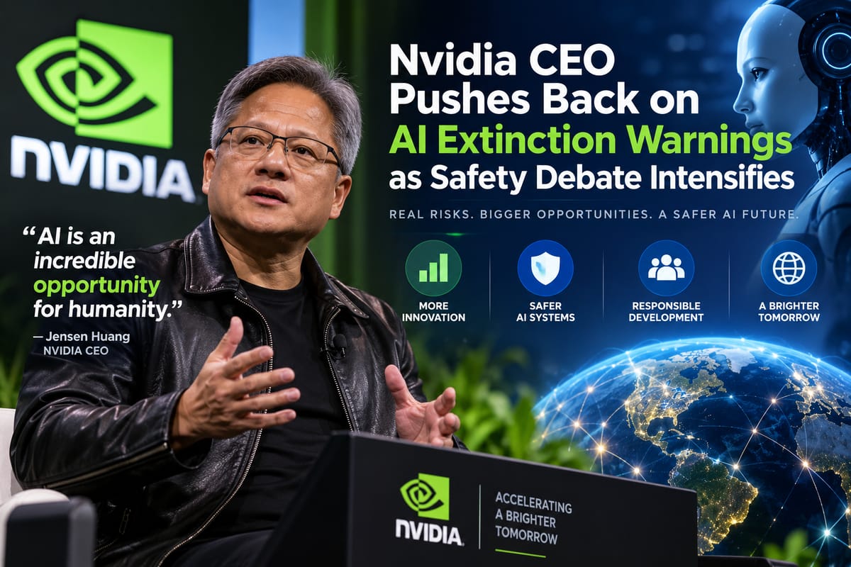 Nvidia CEO Pushes Back on AI Extinction Warnings as Safety Debate Intensifies