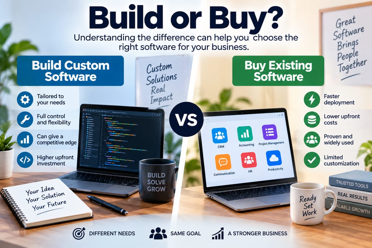 Difference Between Building Custom Software and Buying Existing Software