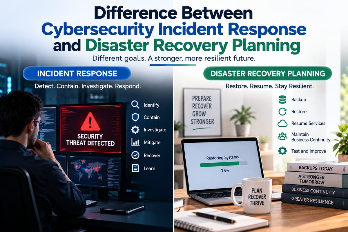 Difference Between Cybersecurity Incident Response and Disaster Recovery Planning